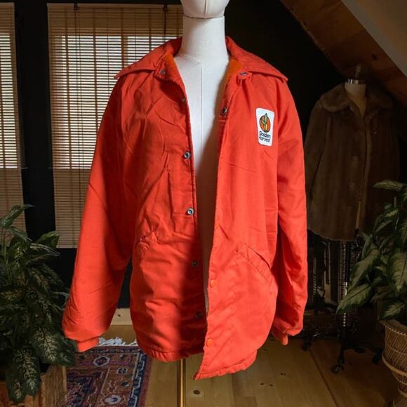 Vintage Golden Harvest Jacket Orange 1970s - Picture 1 of 7